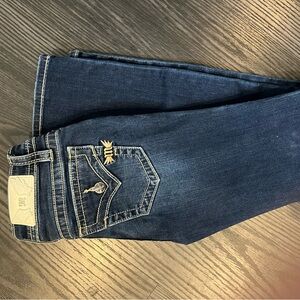 Miss Me Dark Blue Skinny Jeans with Detailed Stitching